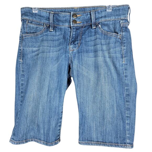 Old Navy The Flirt Bermuda Shorts Womens 4 Blue Denim Mid Rise Casual Jean - Picture 1 of 8